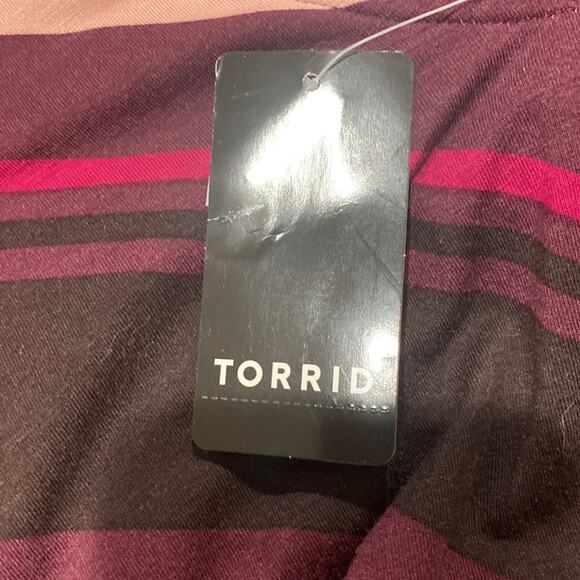 Torrid burgundy stripe jersey mini trapeze dress - Picture 8 of 9